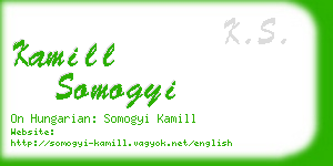 kamill somogyi business card